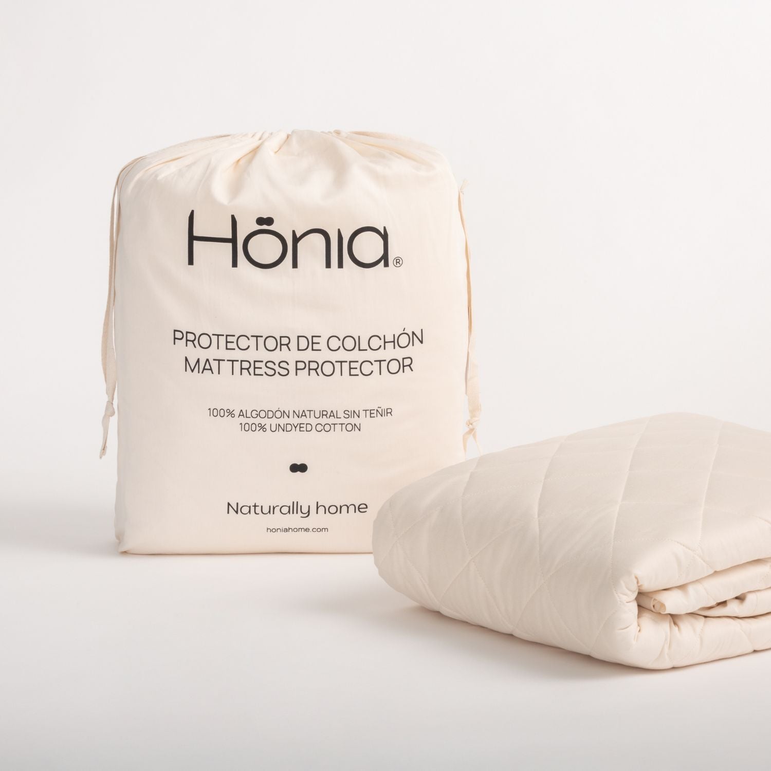 Unbleached natural cotton mattress protector