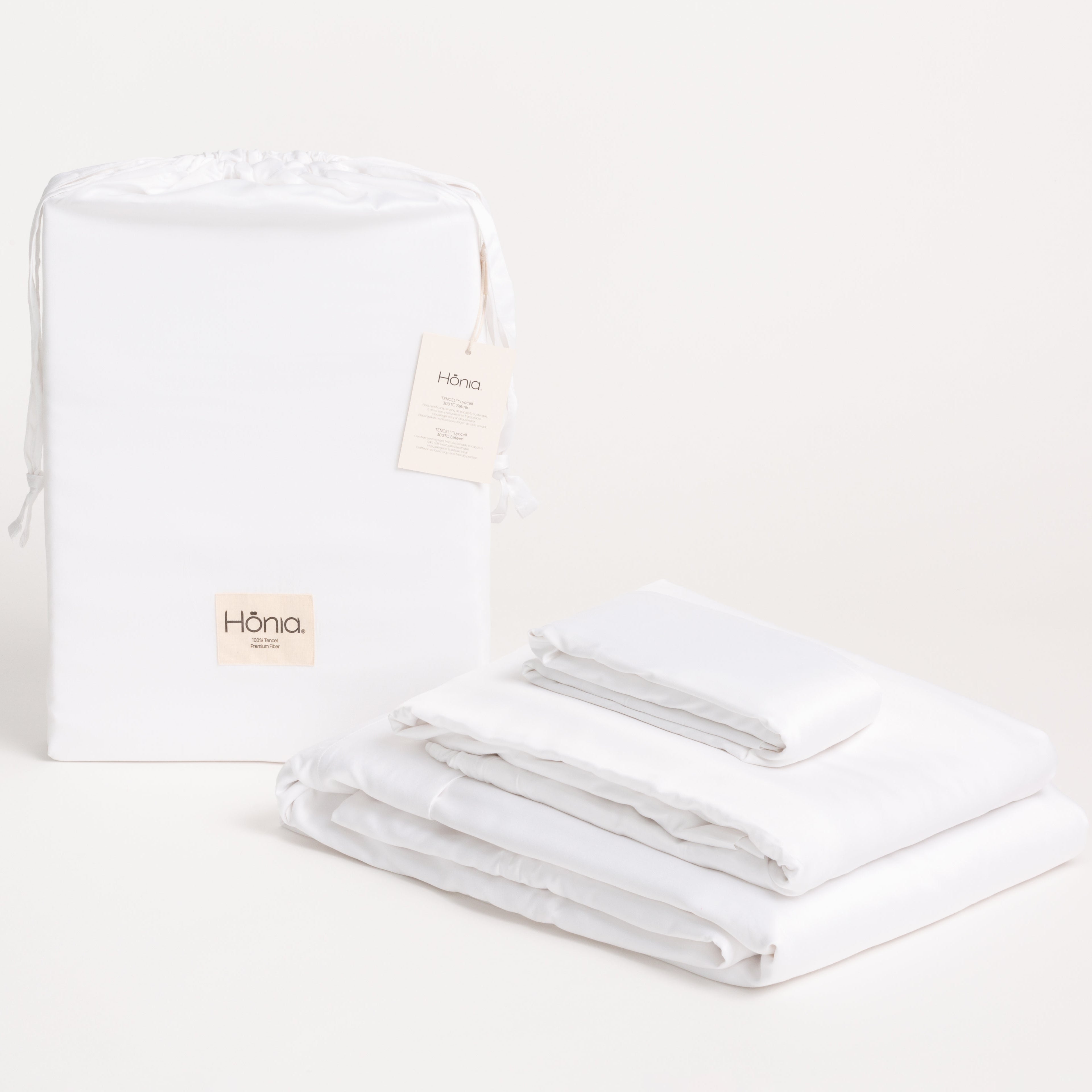 Juego de sábanas TENCEL™ Lyocell Satén blancas