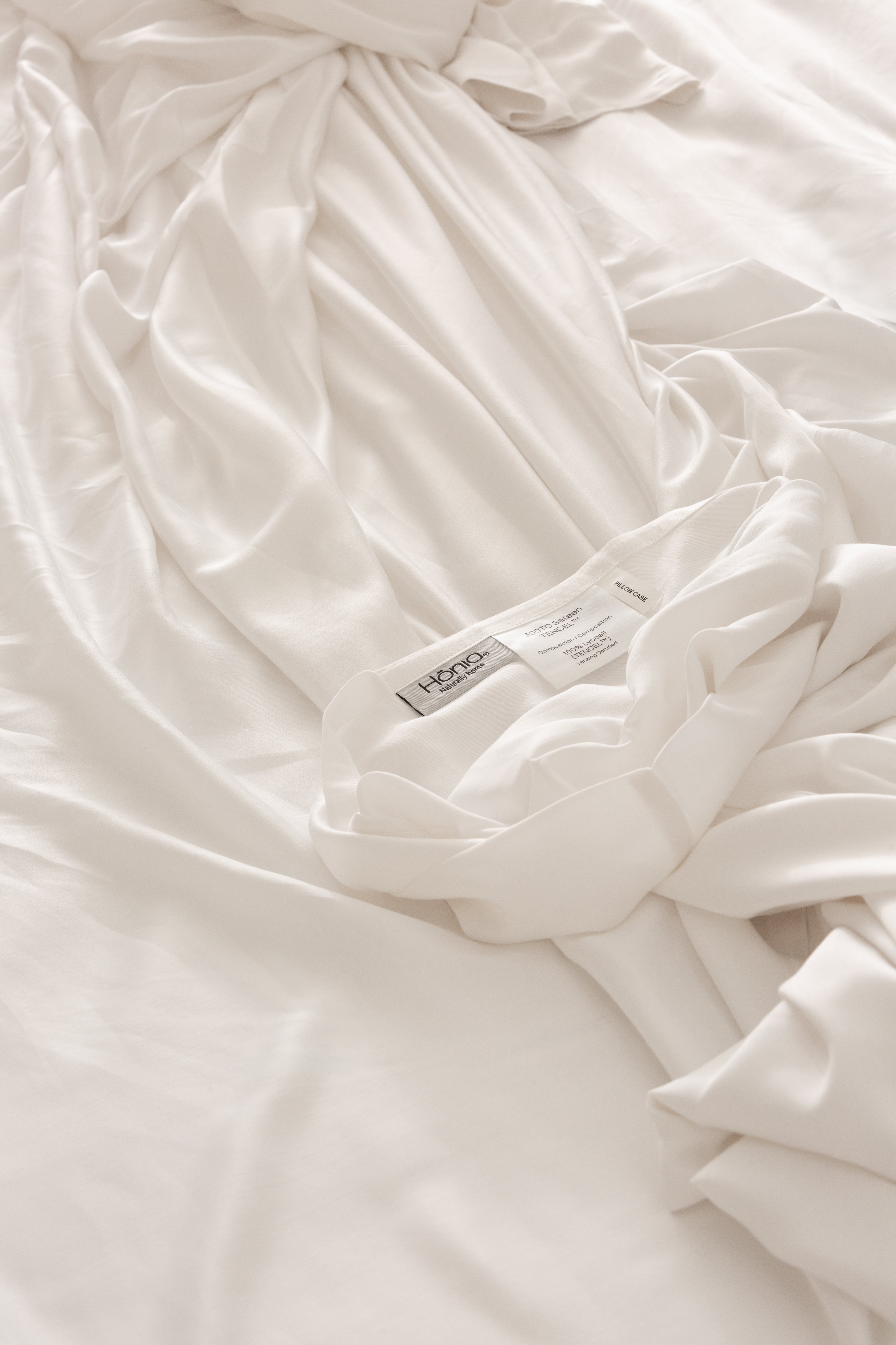 Juego de sábanas TENCEL™ Lyocell Satén blancas