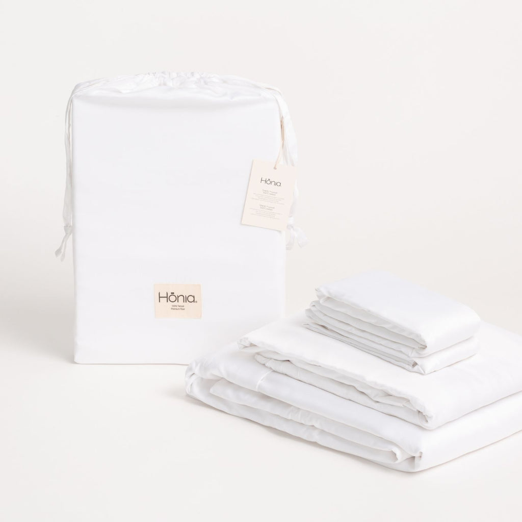 White TENCEL™ Lyocell Sateen Sheet Set